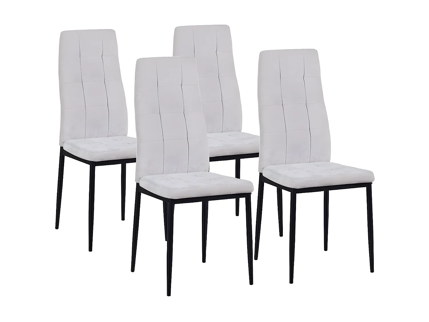 Set 4 sedie design in tessuto grigio chiaro - Milano