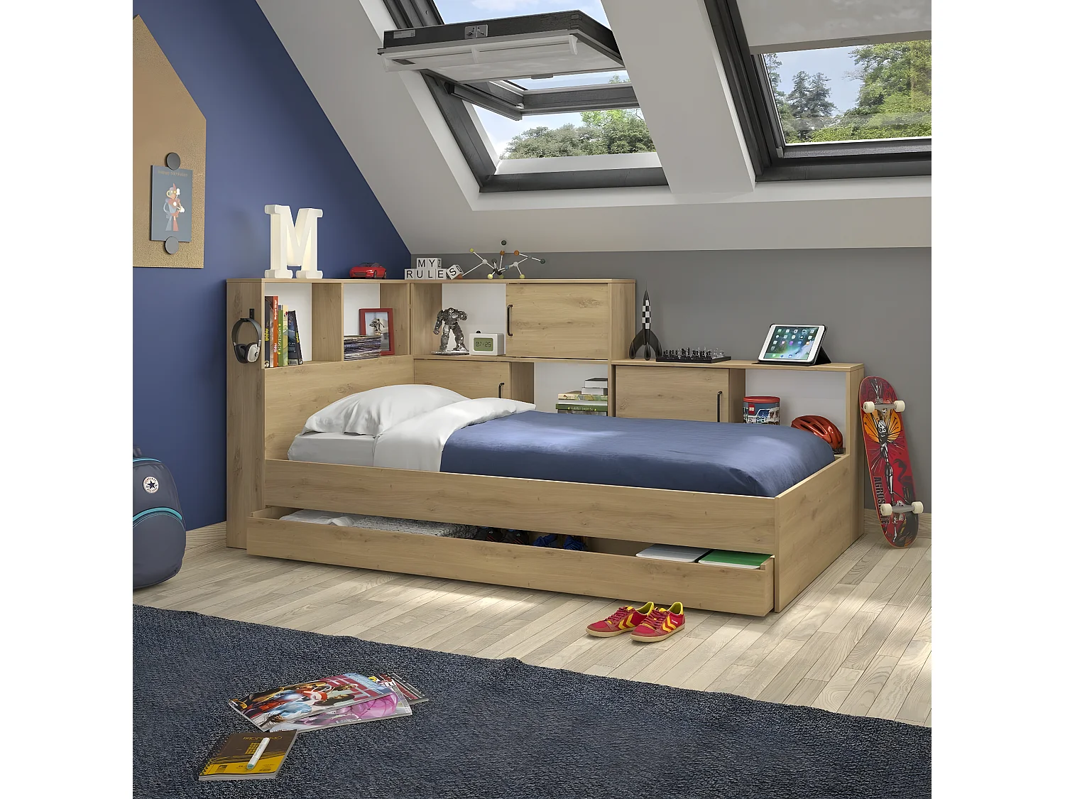 Cama juvenil 90x200 cm - ERWAN