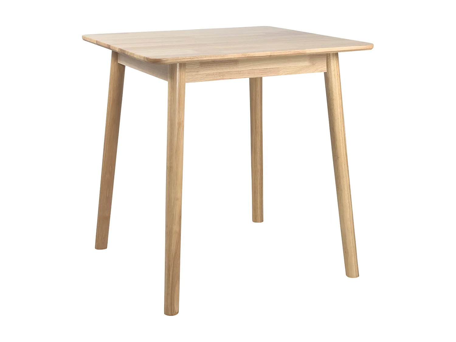 Table cuisine carrée bois massif verni 75x75cm 2 personnes NITA (Bois clair)