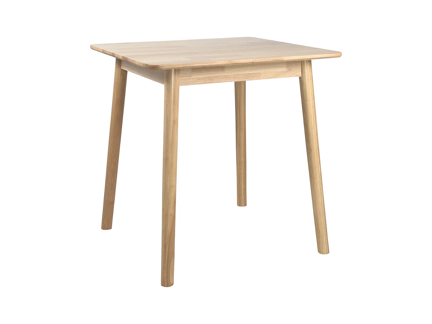 Table cuisine carrée bois massif verni 75x75cm 2 personnes NITA (Bois clair)