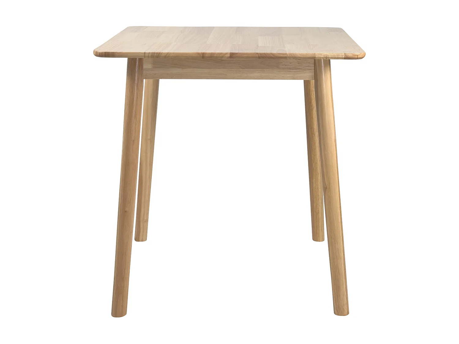 Table cuisine carrée bois massif verni 75x75cm 2 personnes NITA (Bois clair)