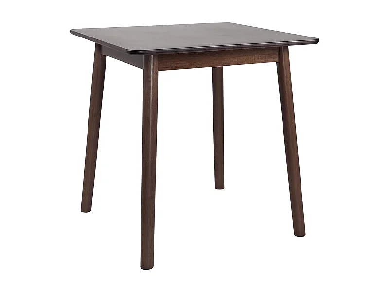 Vierkante keukentafel gelakt massief hout 75x75cm 2 personen NITA (Donker Hout)