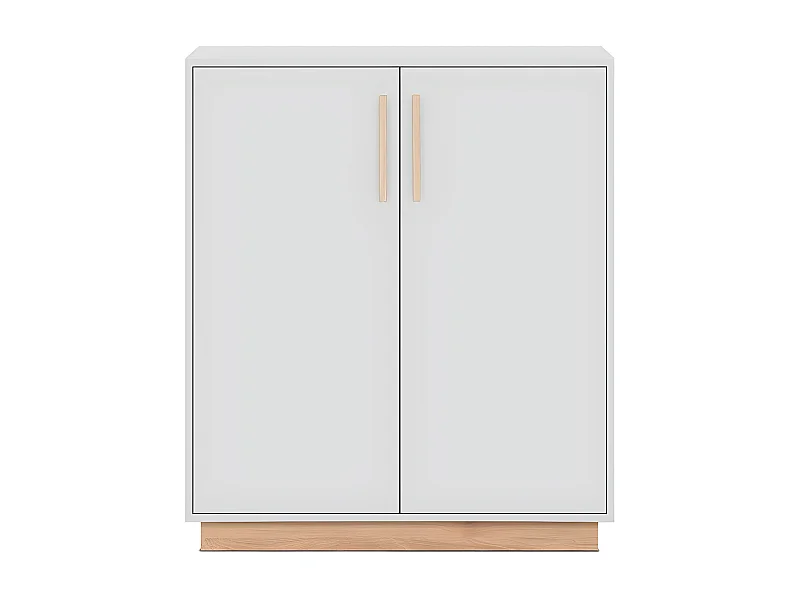 Sideboard 2 Türen Weiß- und Holzdekor B82 cm - SPLIT