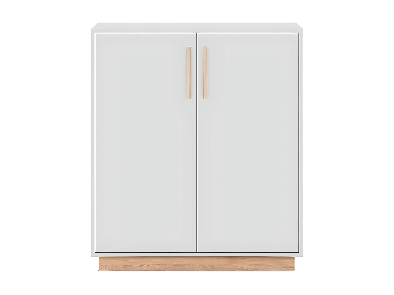 Sideboard 2 Türen Weiß- und Holzdekor B82 cm - SPLIT