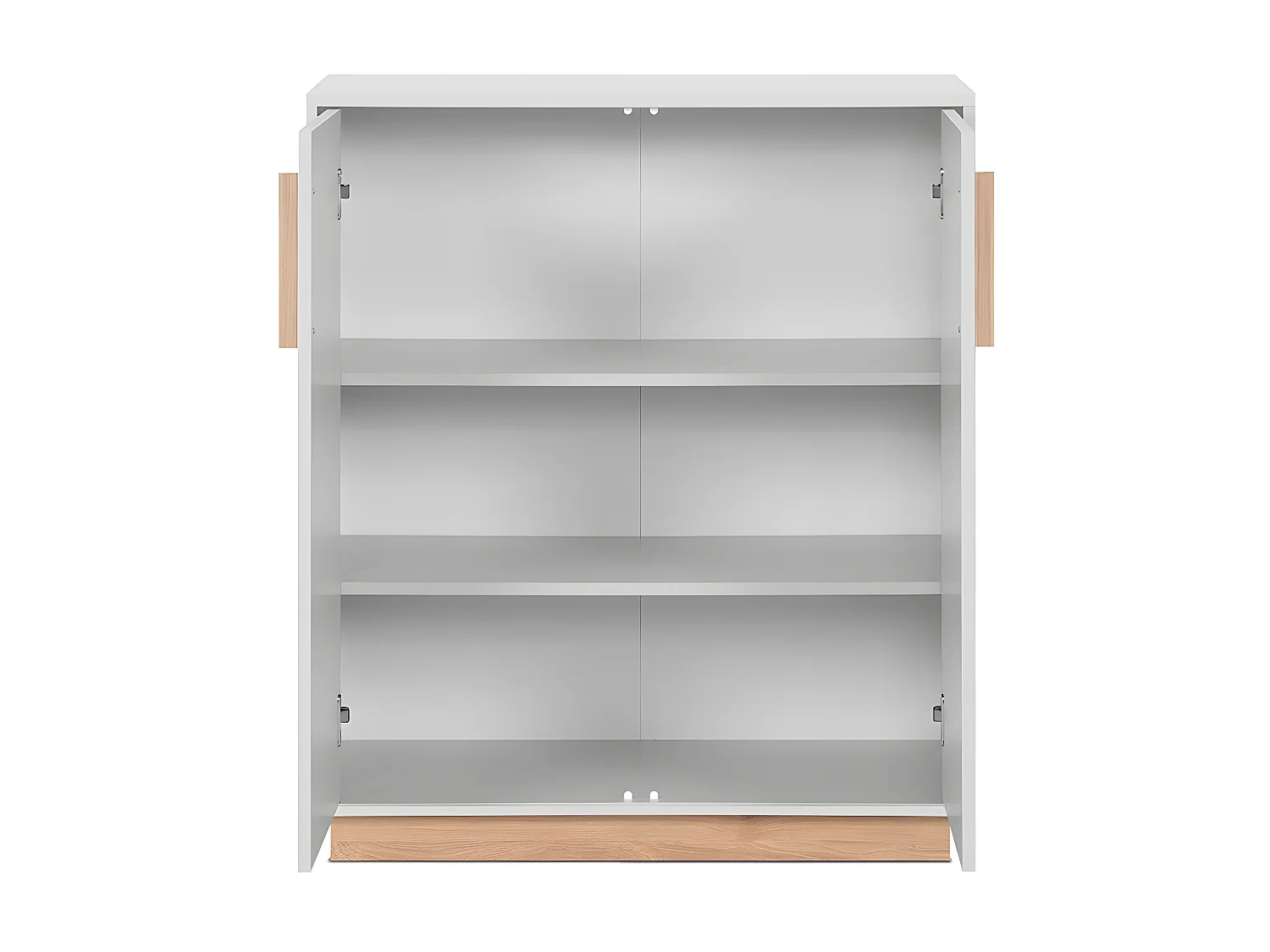 Sideboard 2 Türen Weiß- und Holzdekor B82 cm - SPLIT