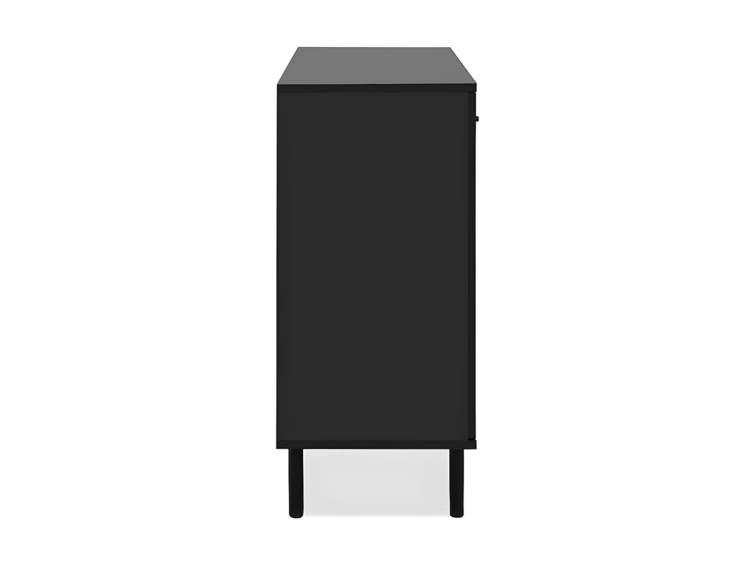 Sideboard 2 Türen 4 Schubladen Schwarz und Holz B118 cm - MONZA