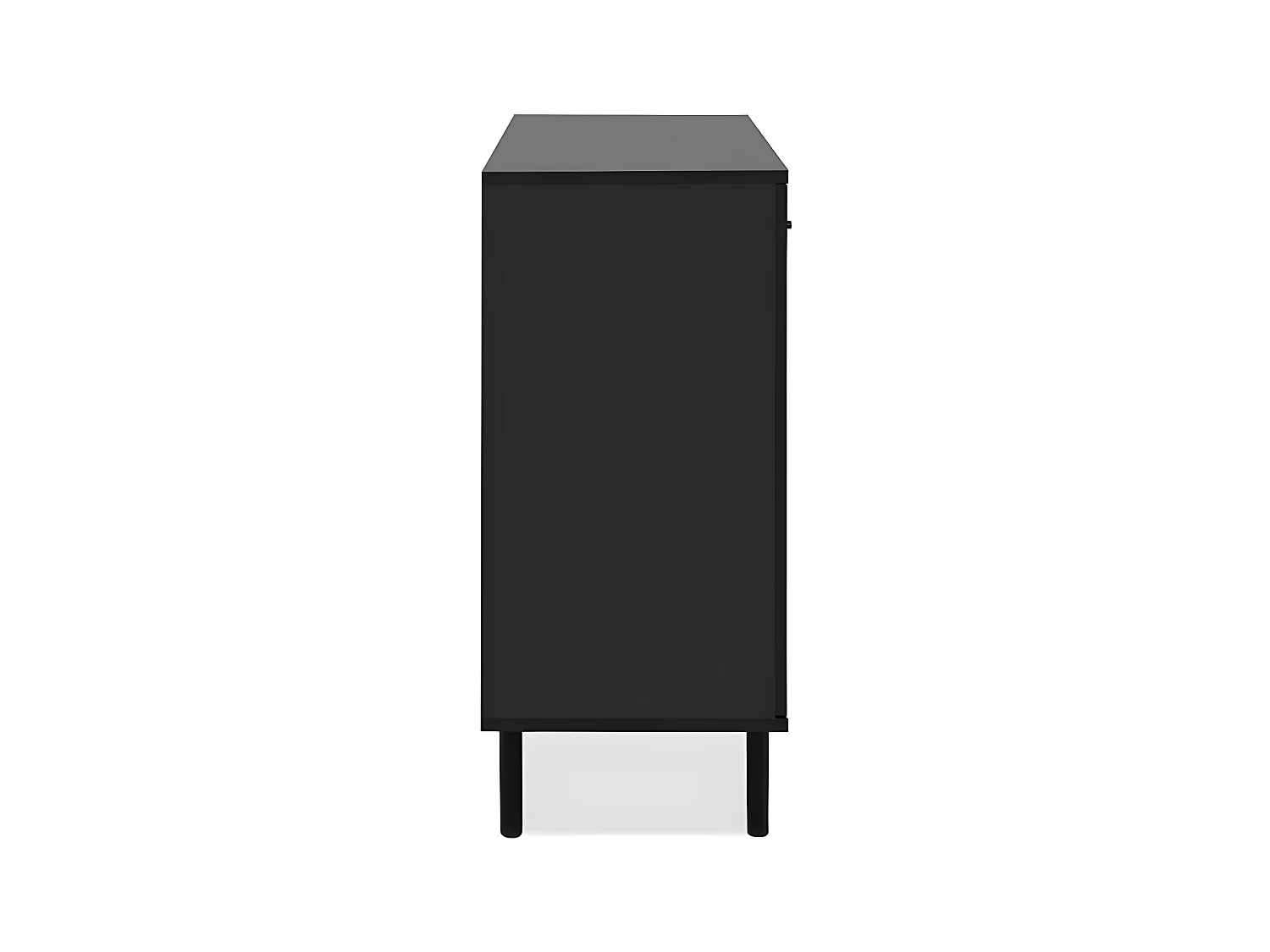 Buffet 2 Portes 4 Tiroirs Noir et Bois L118 cm - MONZA