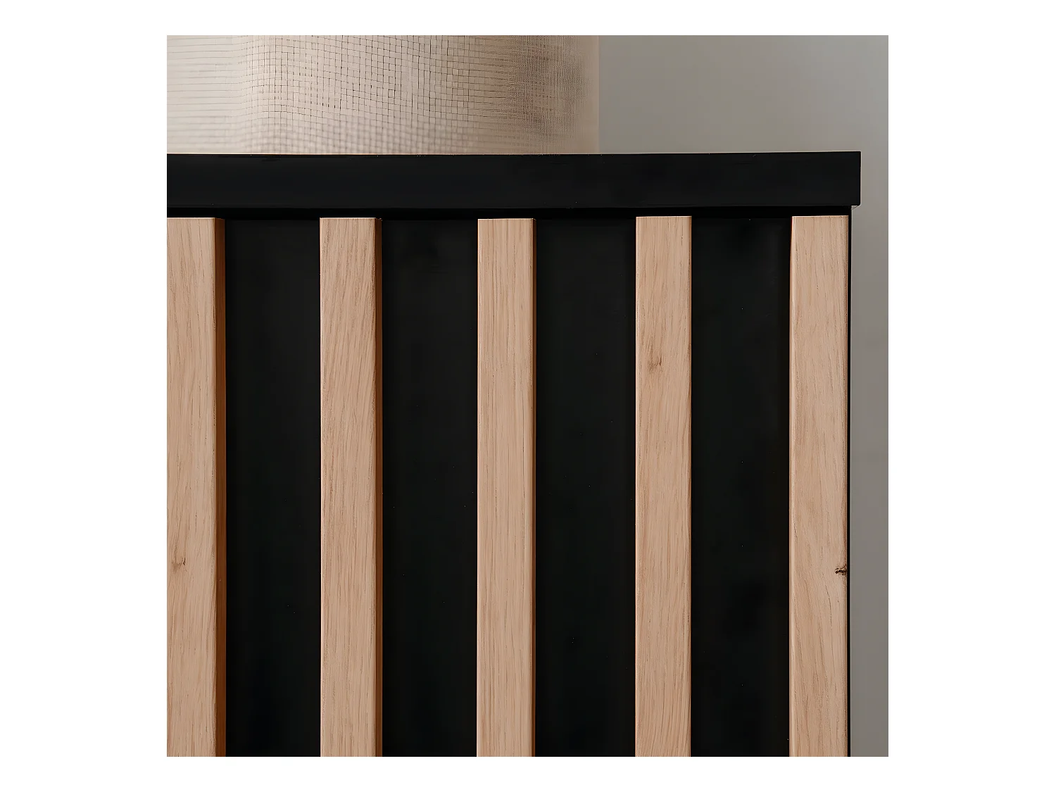 Buffet 2 Portes 4 Tiroirs Noir et Bois L118 cm - MONZA