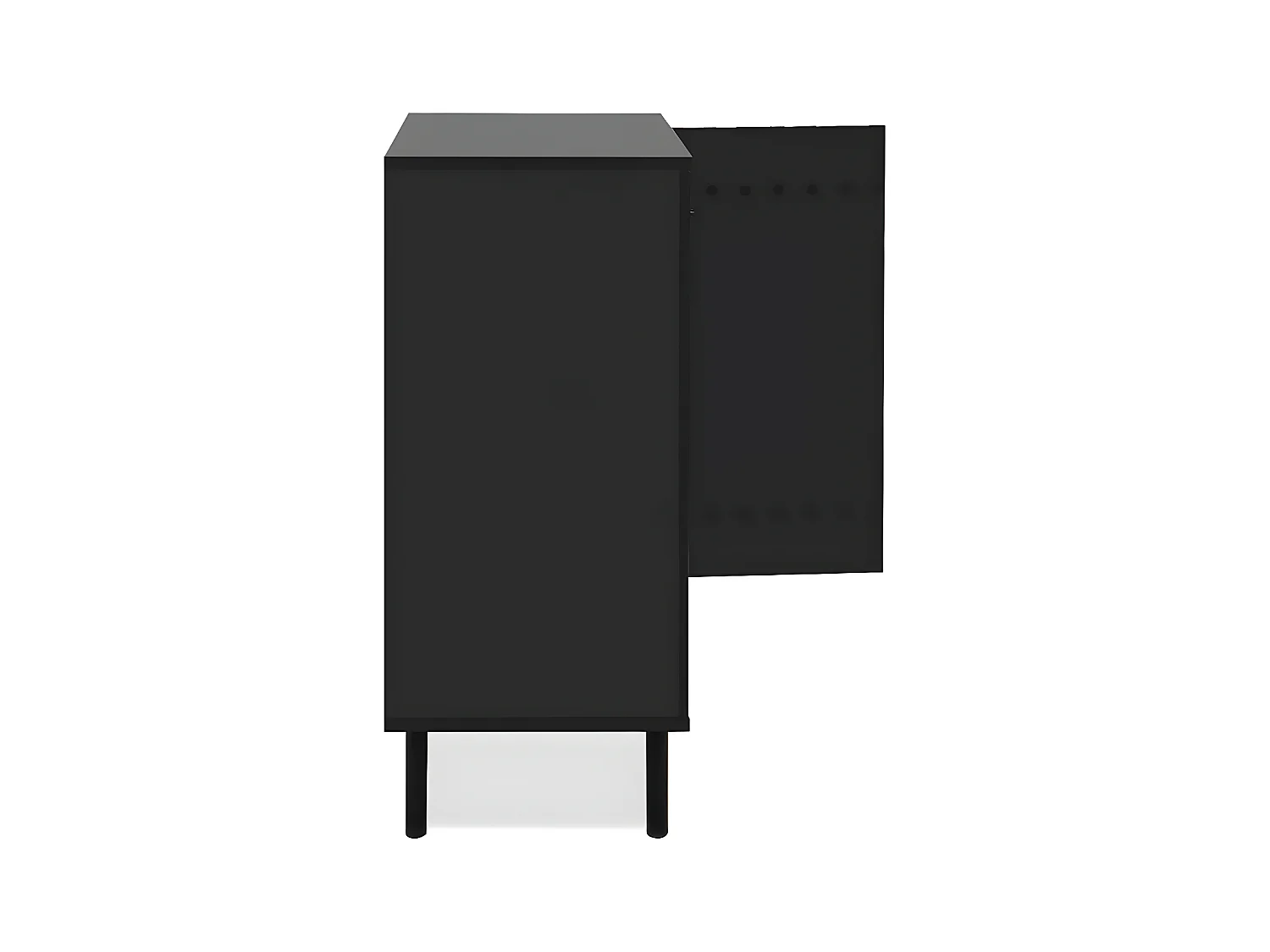 Sideboard 2 Türen Schwarz- und Holzdekor B80 cm - MONZA