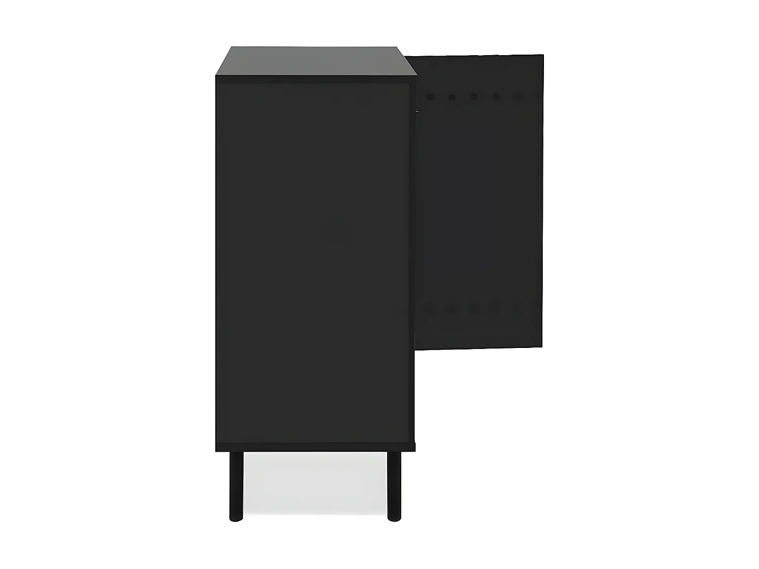 Buffet 2 Portes Noir et Bois L80 cm - MONZA