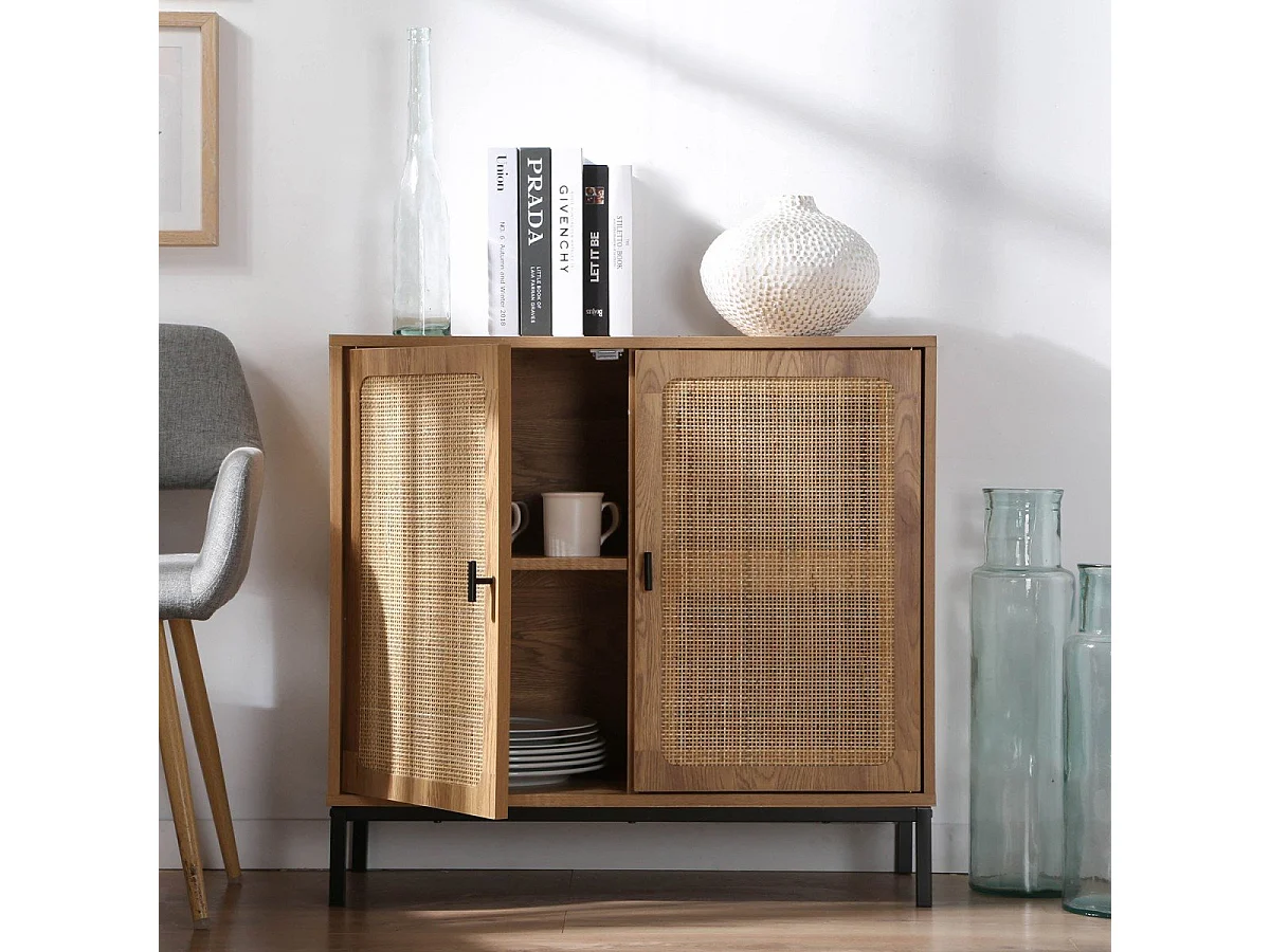 Buffet 2 Portes en Rotin Naturel L80 cm - JAYA