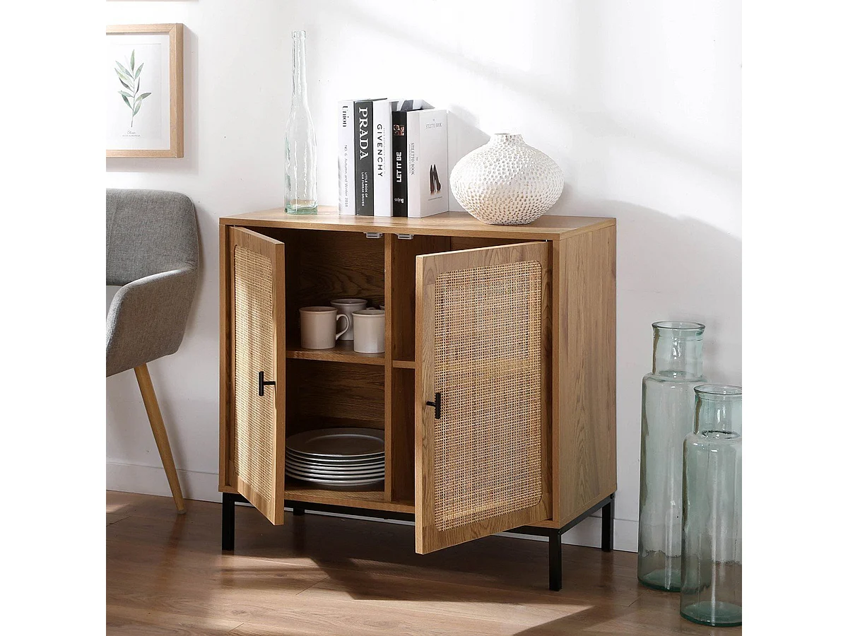 Buffet 2 Portes en Rotin Naturel L80 cm - JAYA