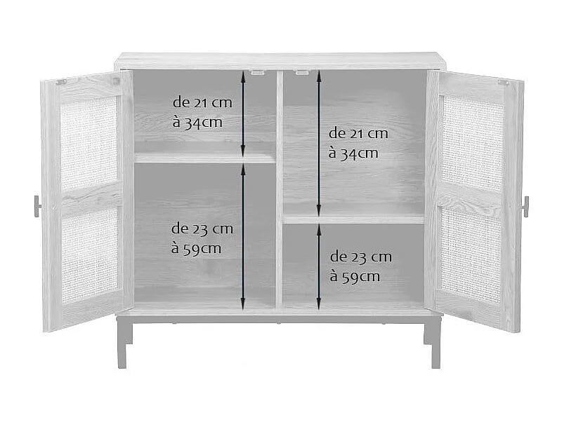 Buffet 2 Portes en Rotin Naturel L80 cm - JAYA