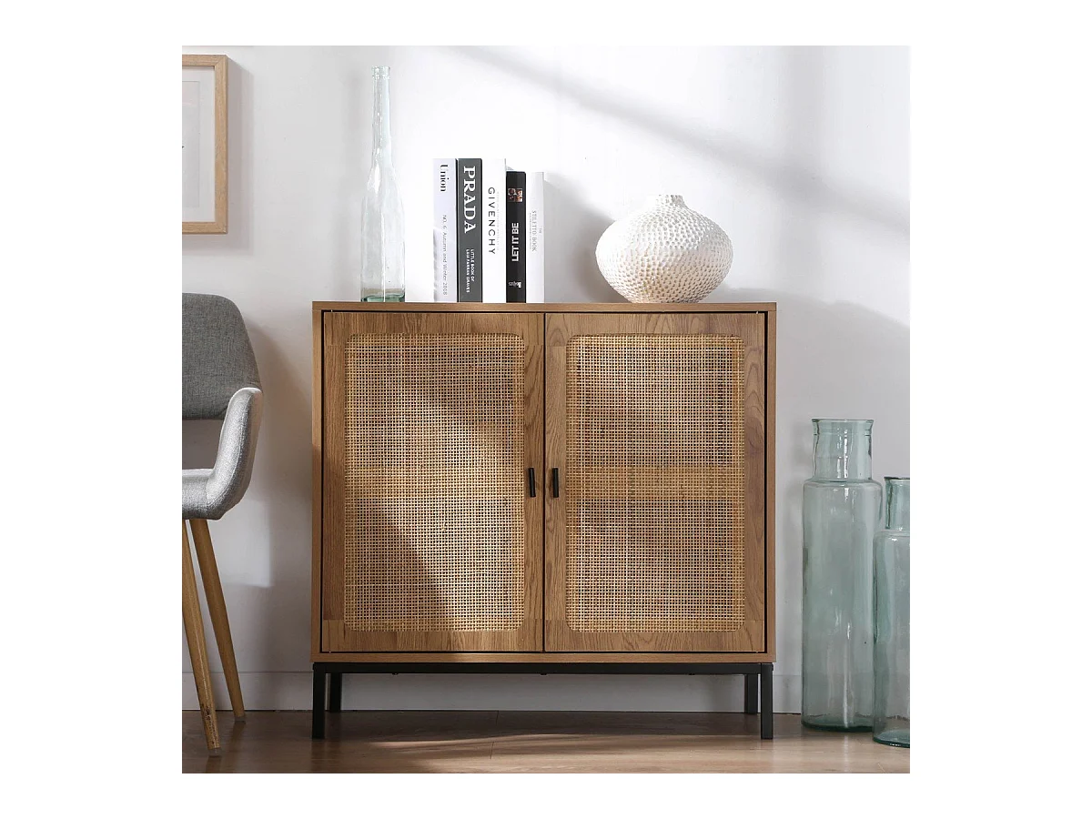 Buffet 2 Portes en Rotin Naturel L80 cm - JAYA