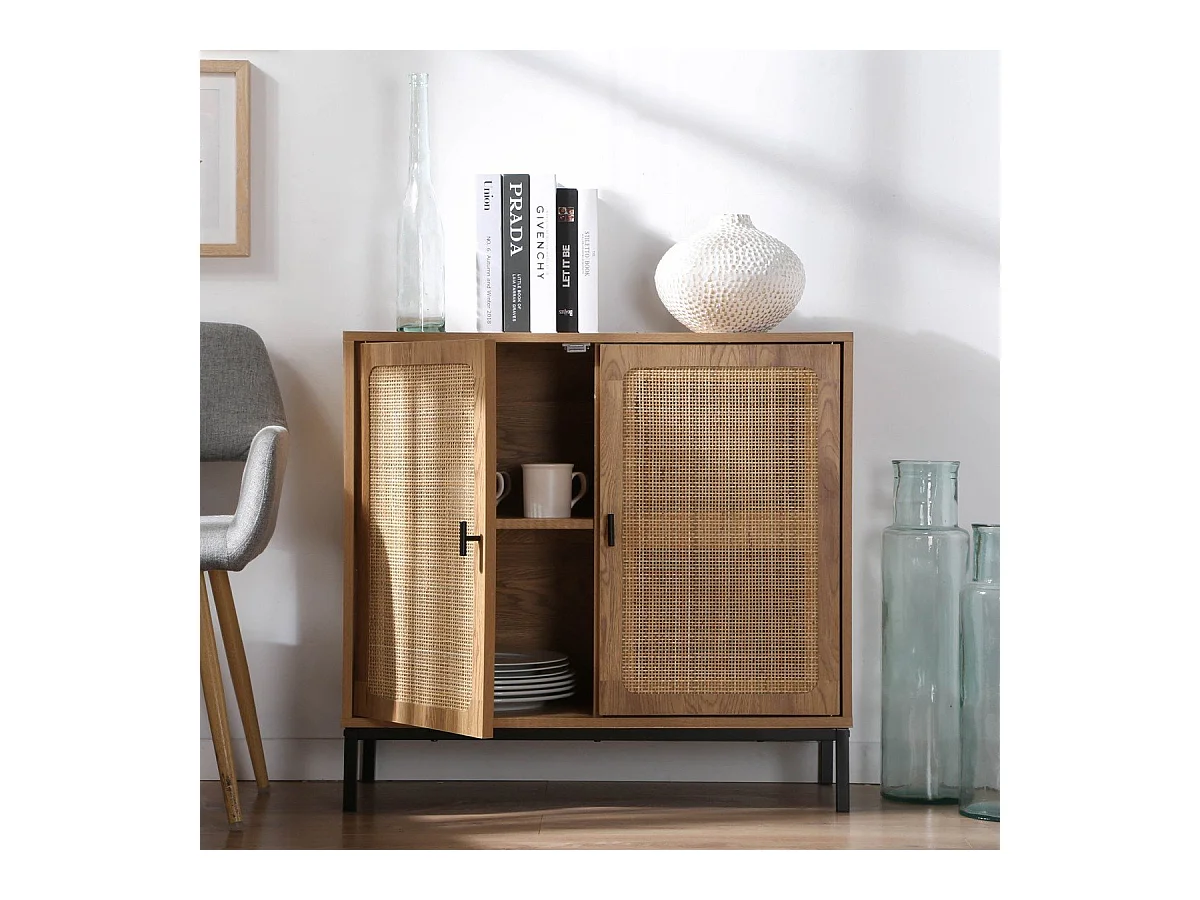 Buffet 2 Portes en Rotin Naturel L80 cm - JAYA
