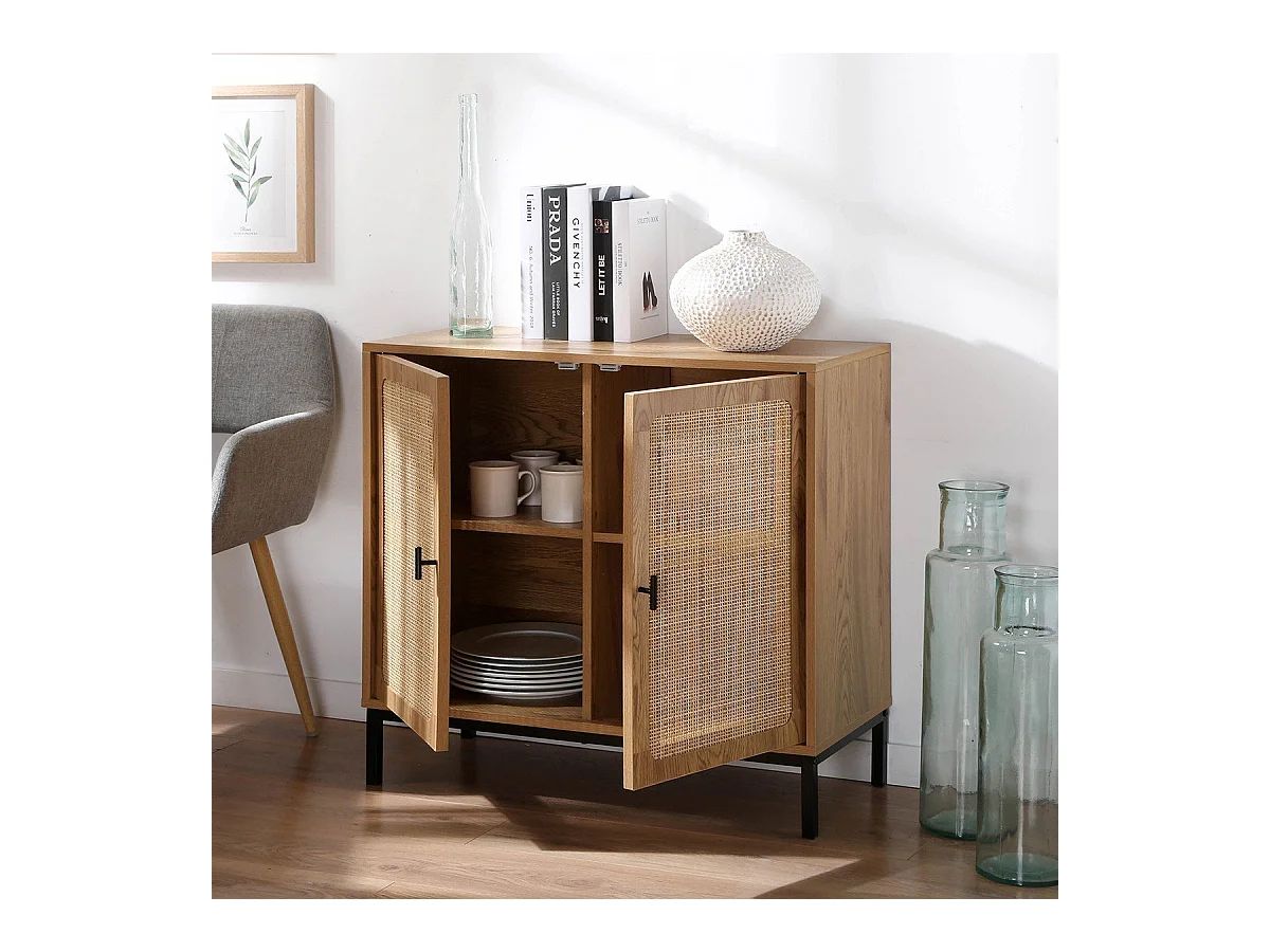 Buffet 2 Portes en Rotin Naturel L80 cm - JAYA