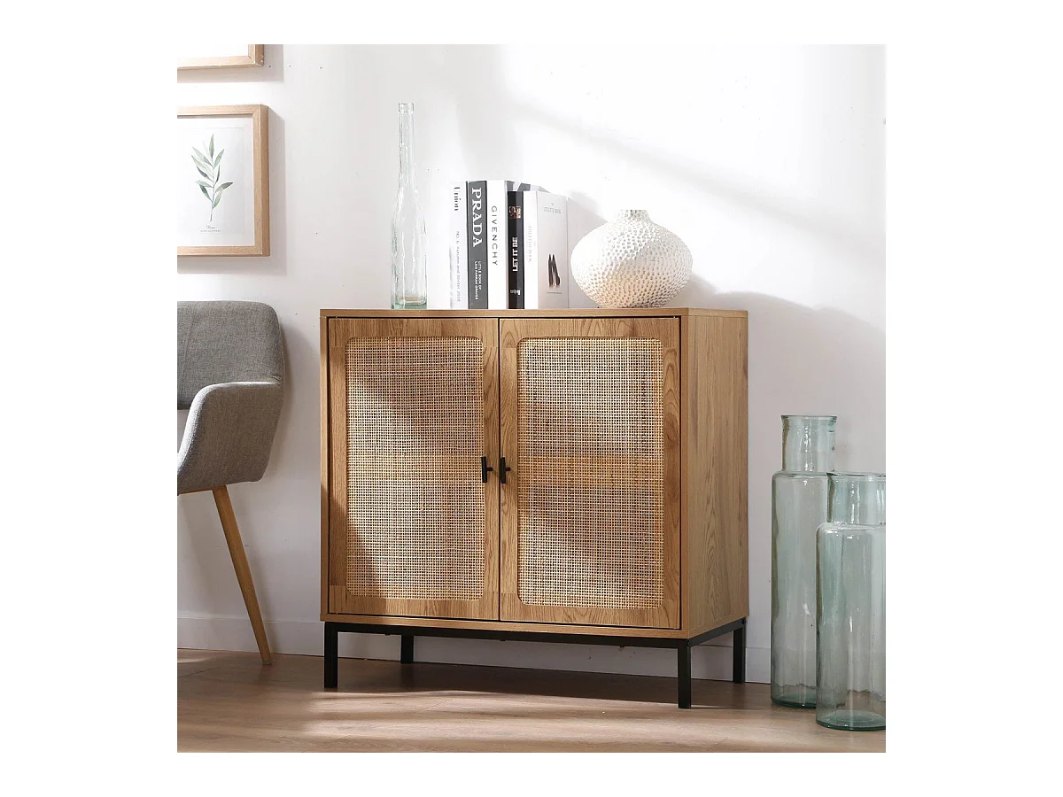 Buffet 2 Portes en Rotin Naturel L80 cm - JAYA