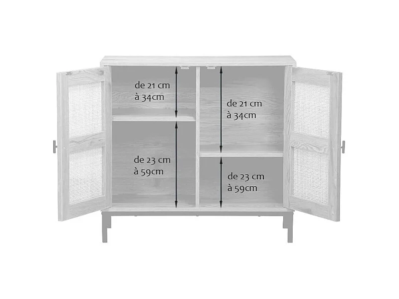 Buffet 2 Portes en Rotin Naturel L80 cm - JAYA