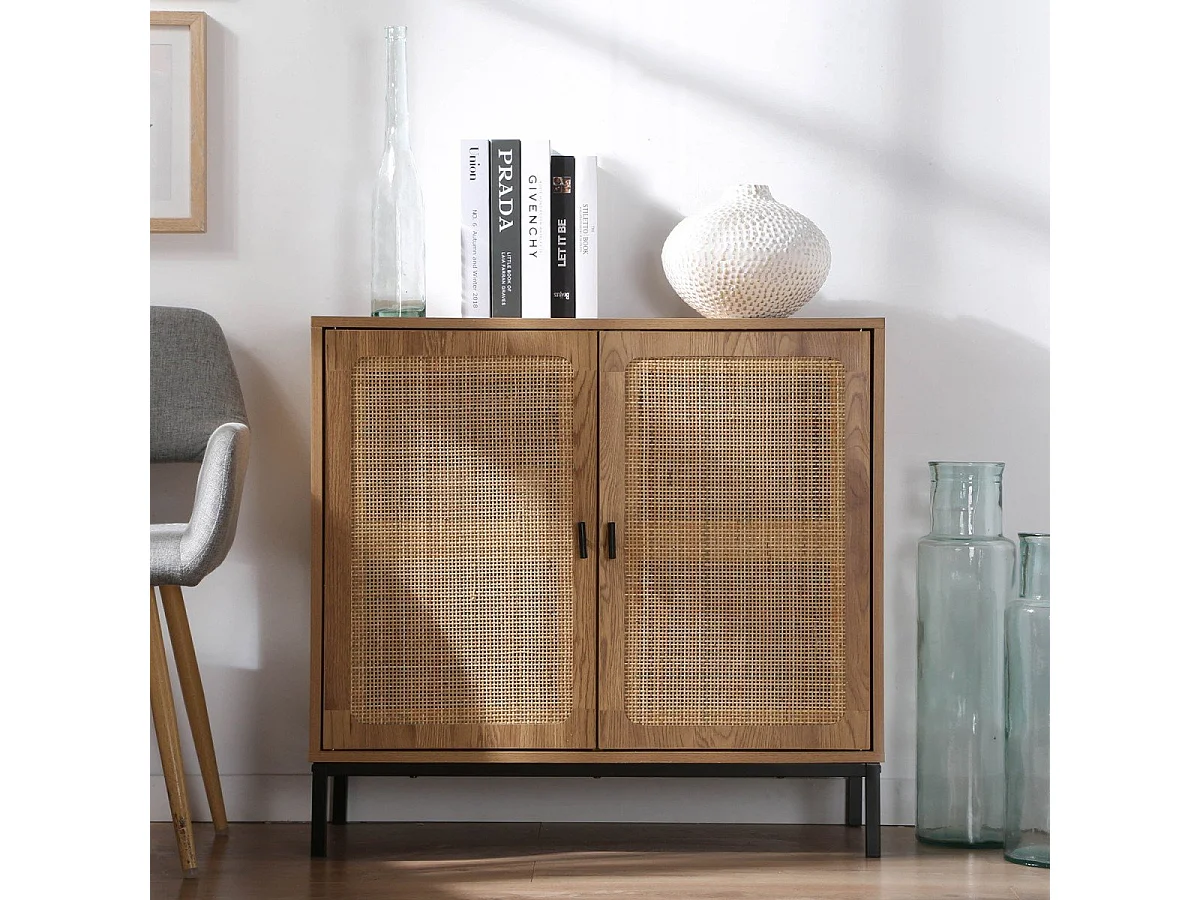 Buffet 2 Portes en Rotin Naturel L80 cm - JAYA
