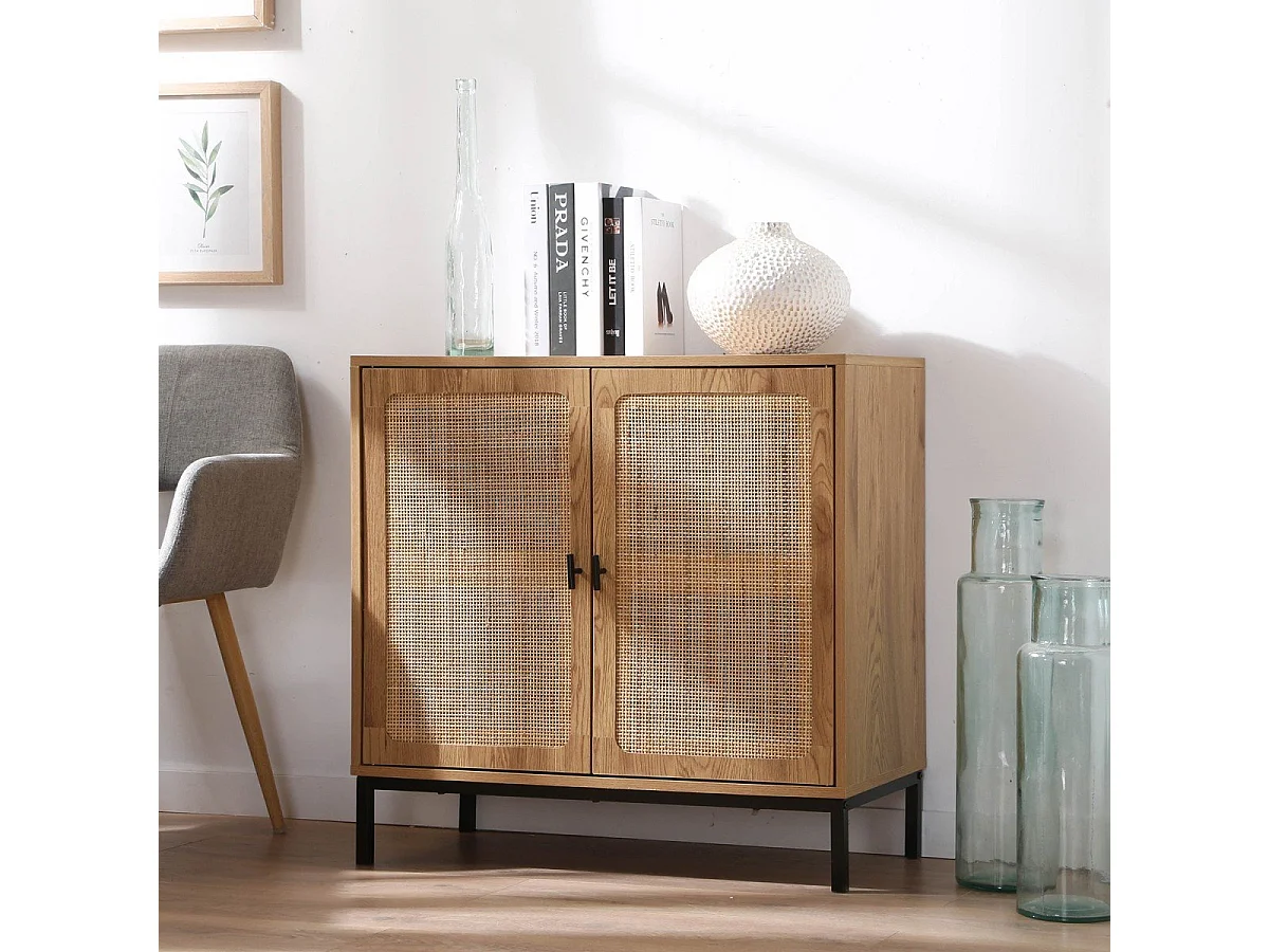Buffet 2 Portes en Rotin Naturel L80 cm - JAYA