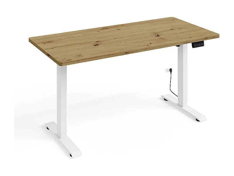 Elektrisch bureau 140 cm Ergo Hout en Wit