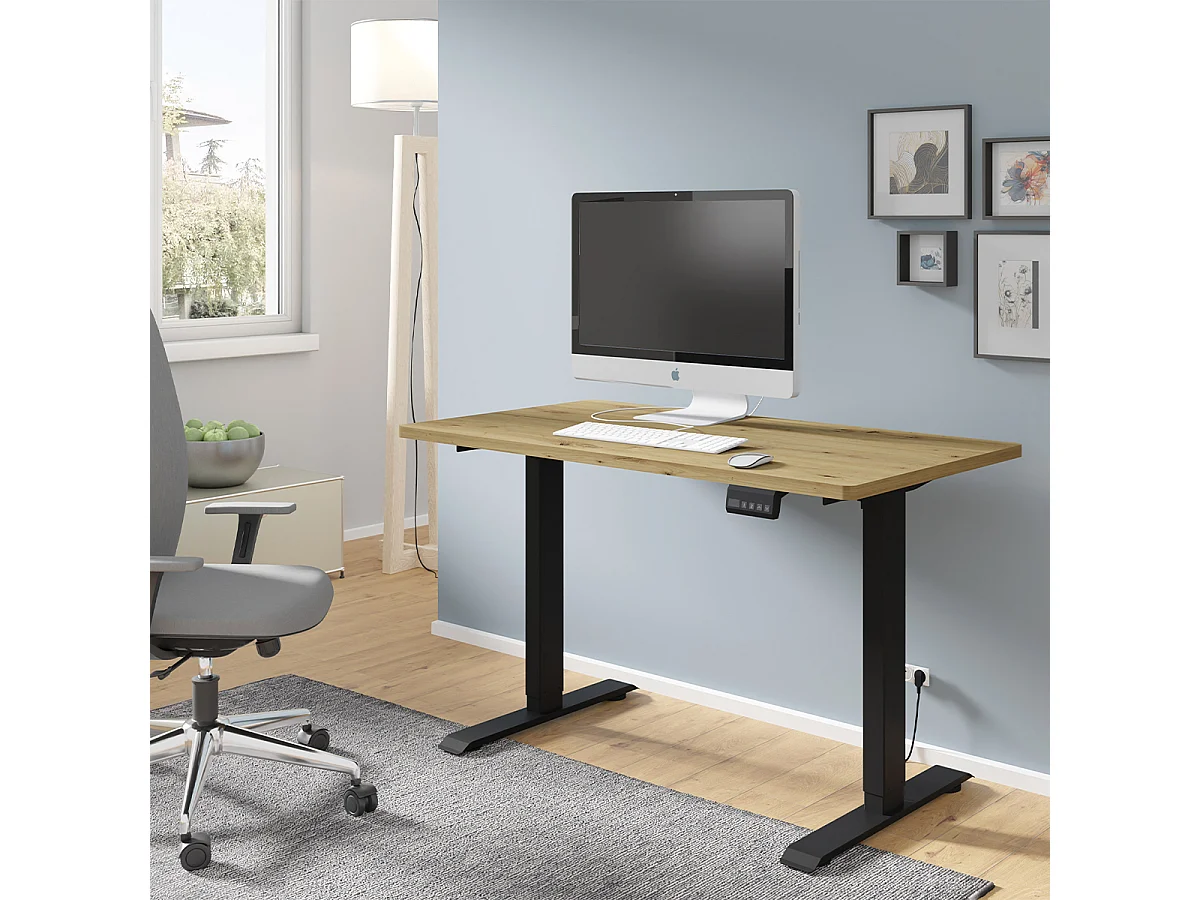 Bureau électrique 120 cm Ergo Bois et Noir