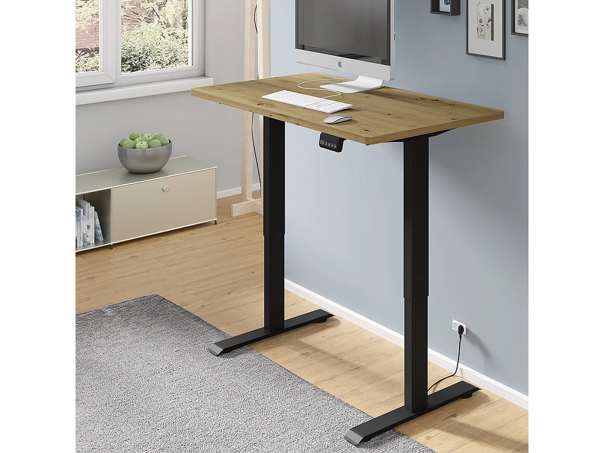 Bureau électrique 120 cm Ergo Bois et Noir