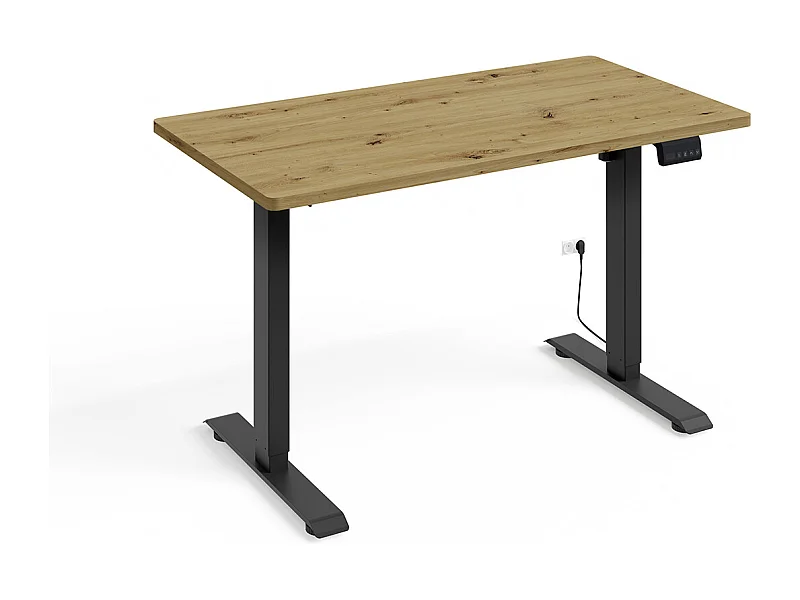 Elektrisch bureau 120 cm Ergo Hout en Zwart