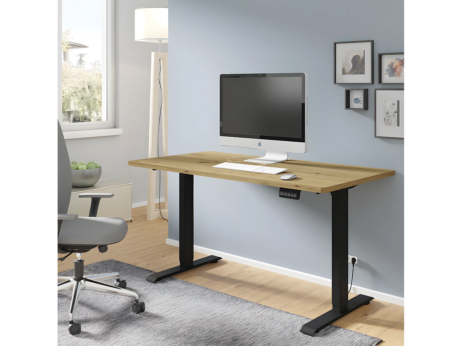 Scrivania Ergo marrone e nero 73-120cm