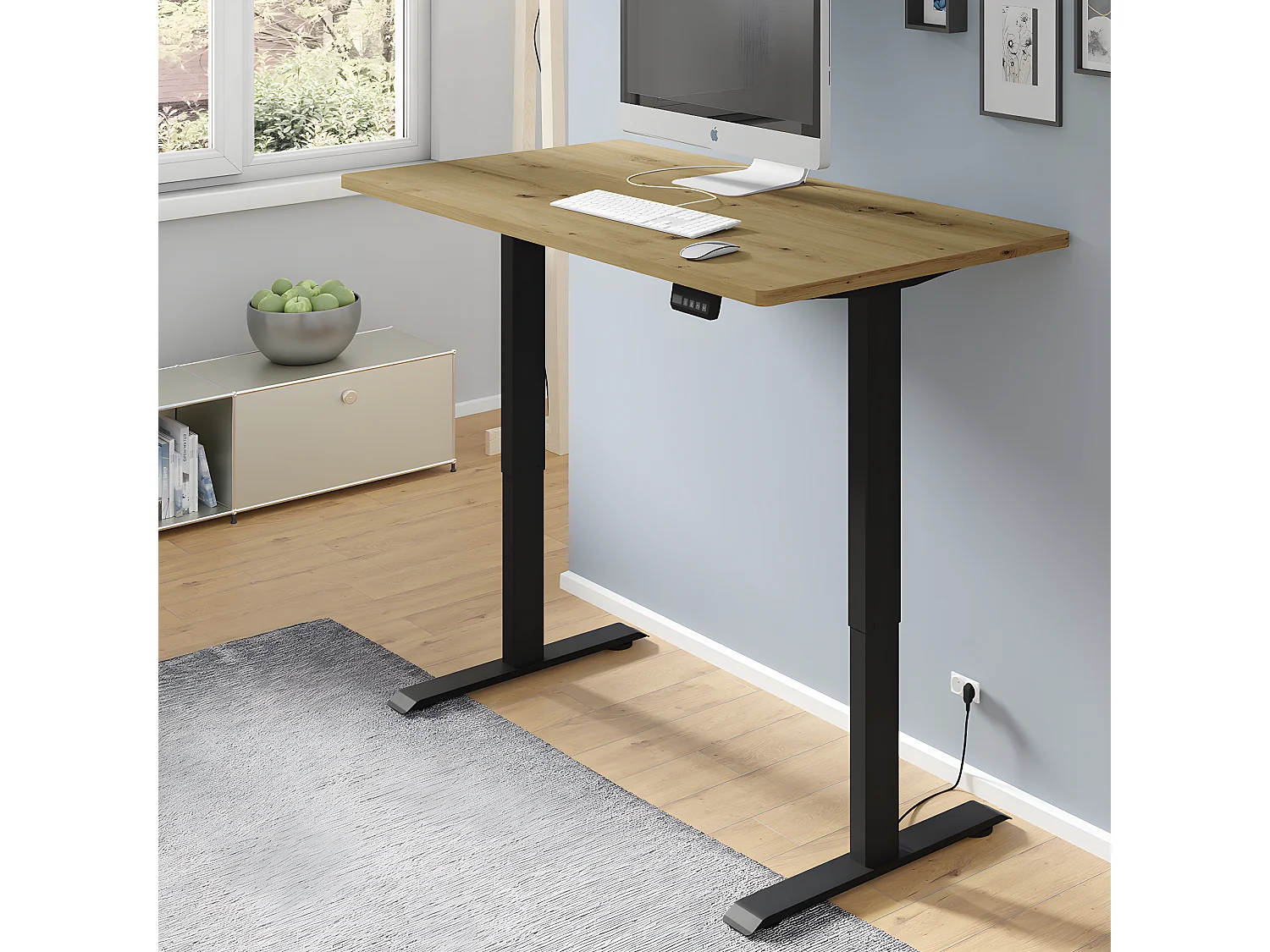 Scrivania Ergo marrone e nero 73-120cm