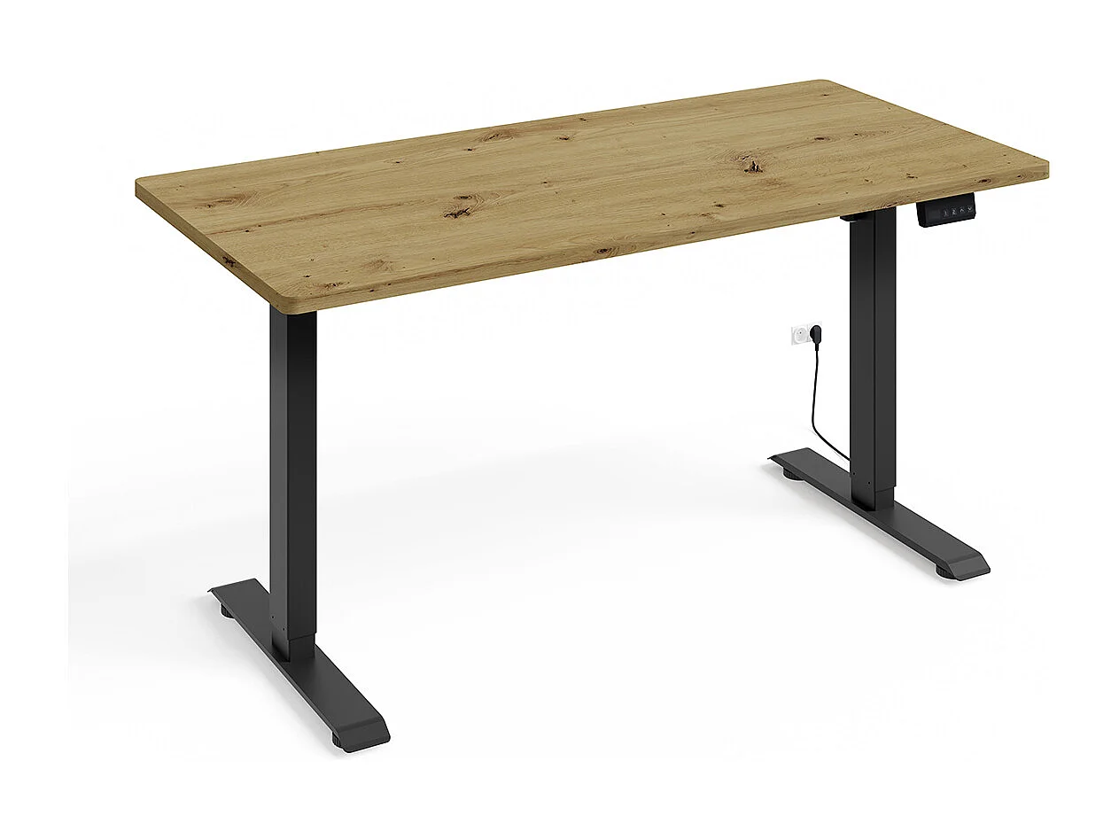 Bureau électrique 140 cm Ergo Bois et Noir