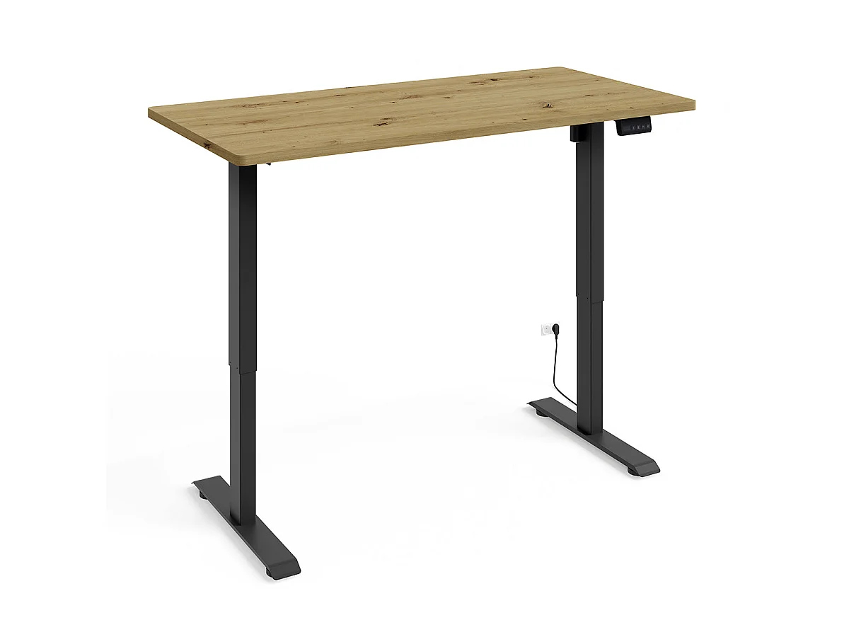 Bureau électrique 140 cm Ergo Bois et Noir