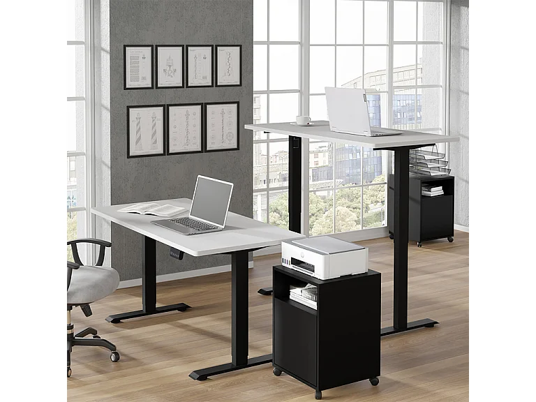 Escritorio eléctrico 140 cm Ergo Blanco y Negro