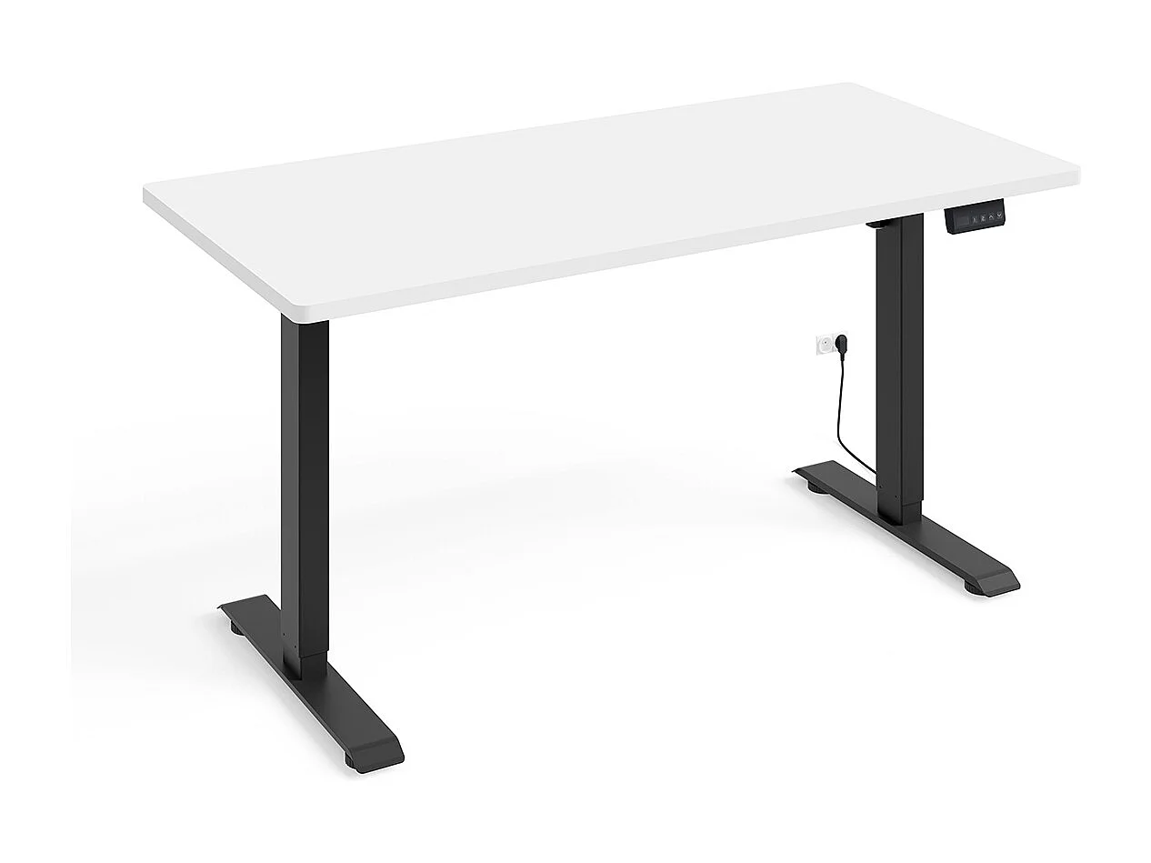 Elektrisk skrivebord 140 cm Ergo Hvid og Sort