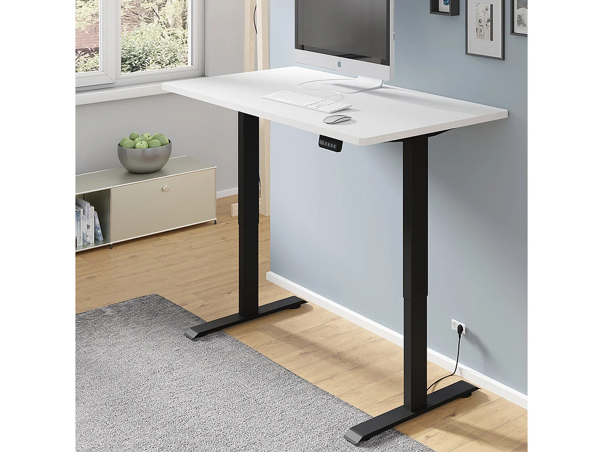 Elektrisk skrivebord 140 cm Ergo Hvid og Sort