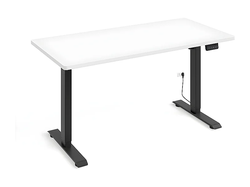 Scrivania Ergo bianco opaco e nero 73-120cm