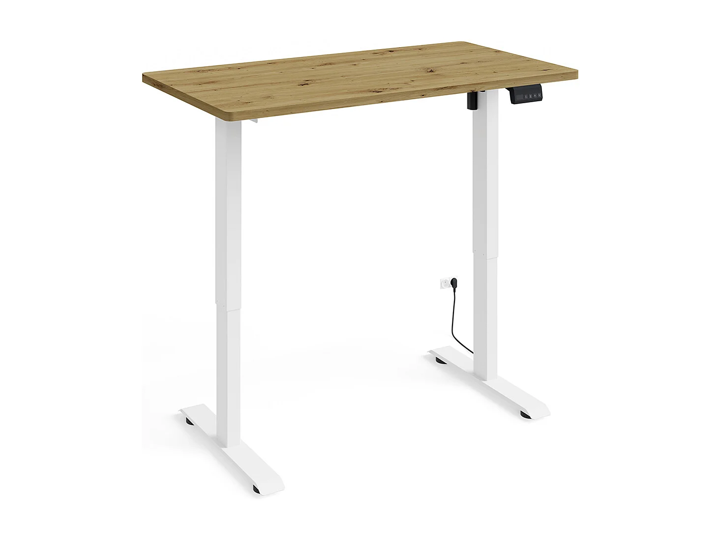 Bureau électrique 120 cm Ergo Bois et Blanc