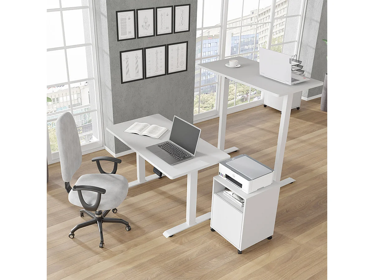 Bureau électrique 120 cm Ergo Blanc