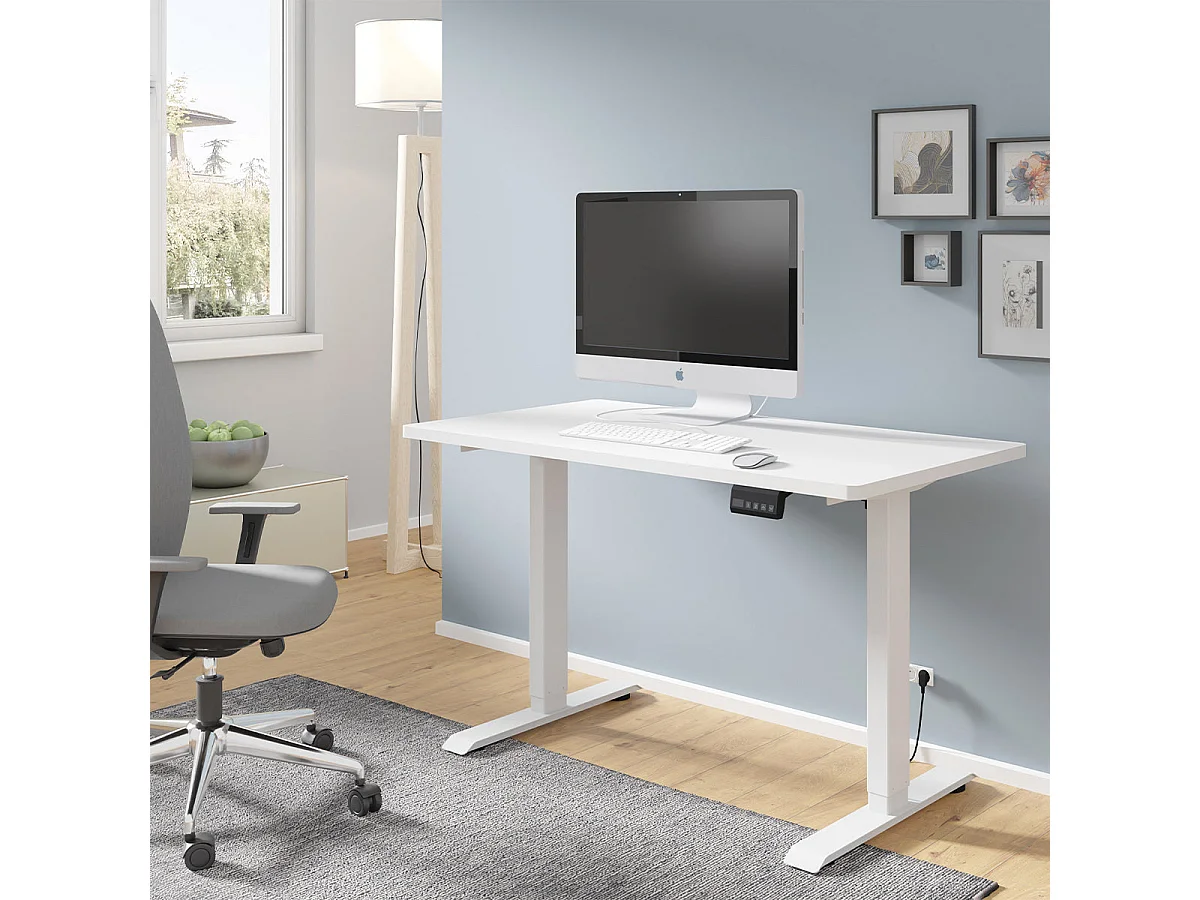 Bureau électrique 120 cm Ergo Blanc