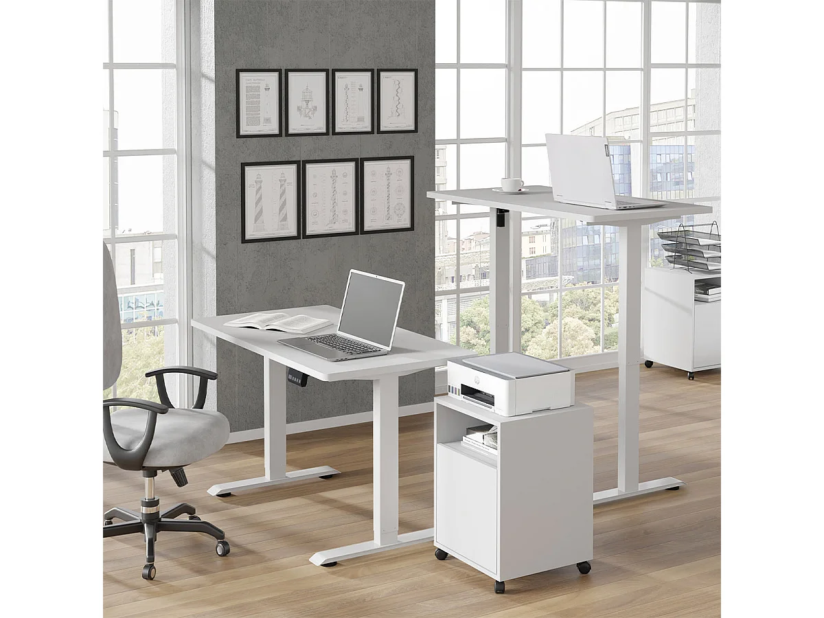 Bureau électrique 120 cm Ergo Blanc
