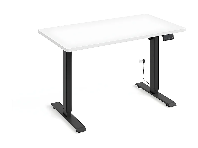 120 cm Ergo Wit en Zwart Elektrisch Bureau