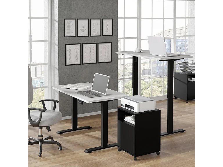 Escritorio eléctrico 120 cm Ergo Blanco y Negro