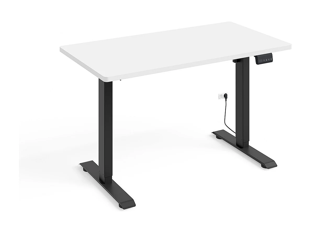 Elektrisk skrivebord 120 cm Ergo Hvid og Sort