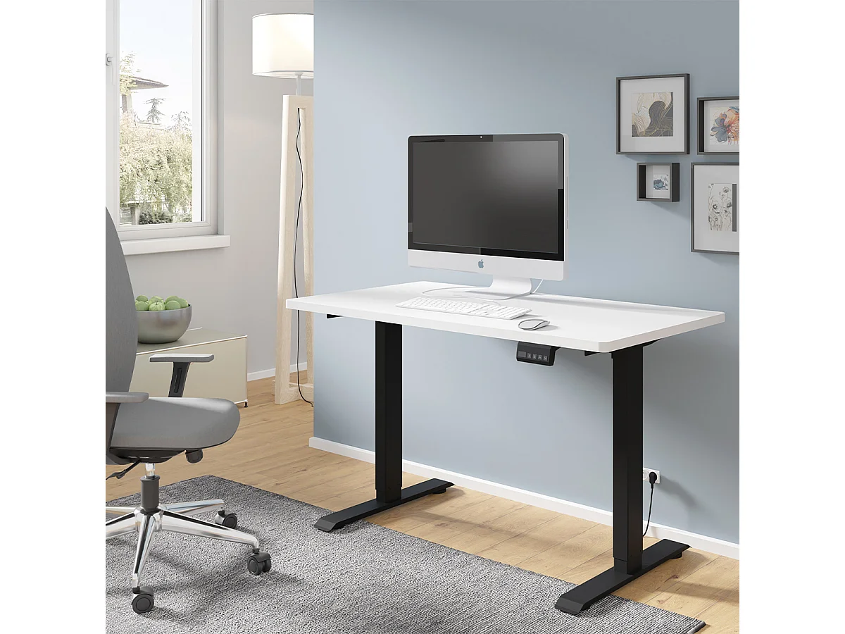 Elektrisk skrivebord 120 cm Ergo Hvid og Sort