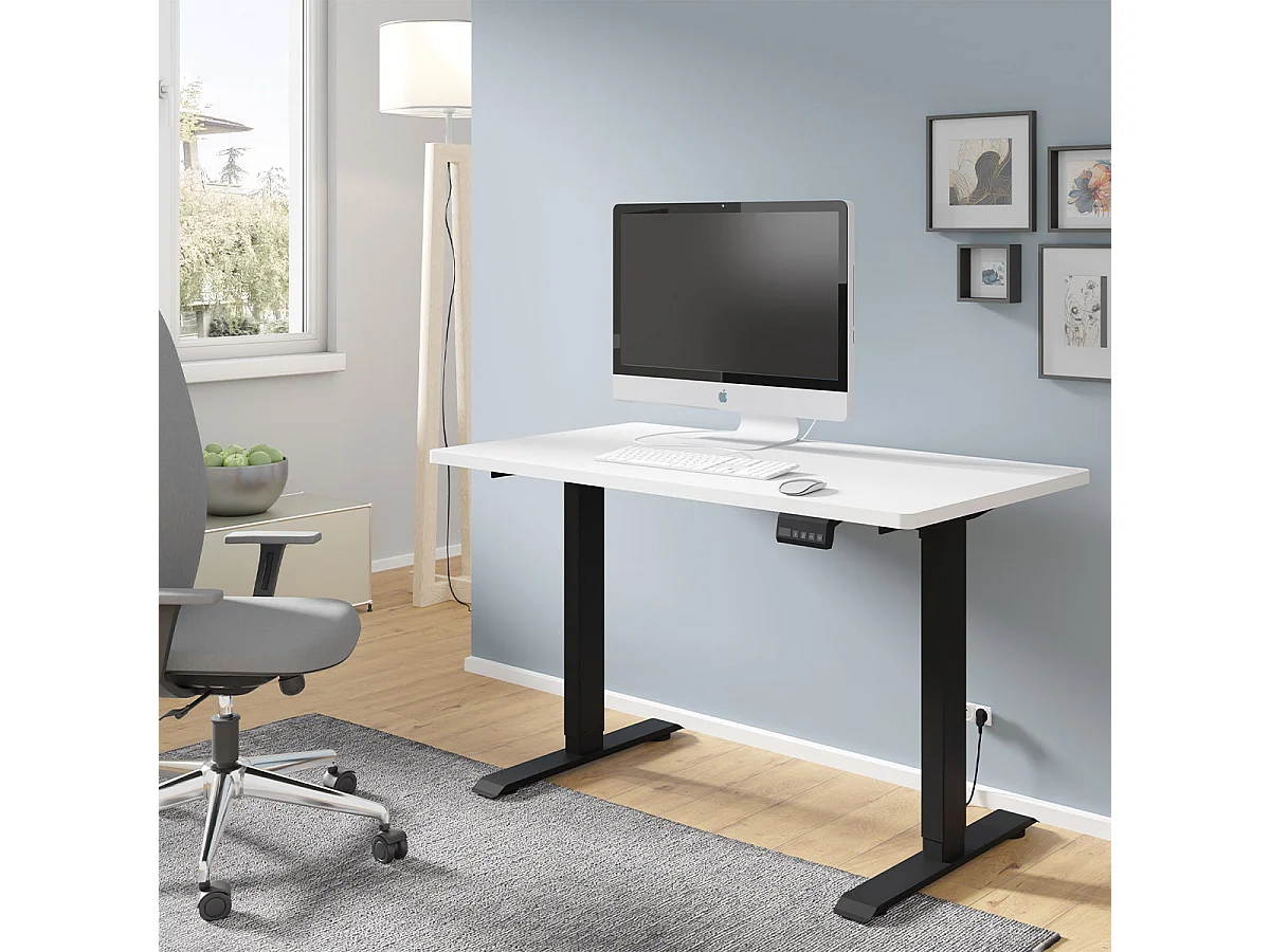 Elektrisk skrivebord 120 cm Ergo Hvid og Sort