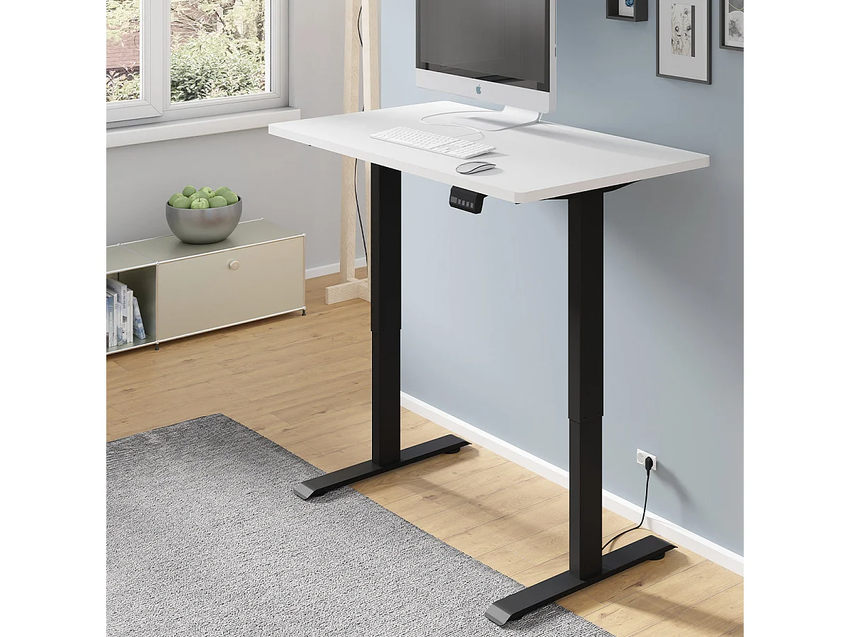 Elektrisk skrivebord 120 cm Ergo Hvid og Sort