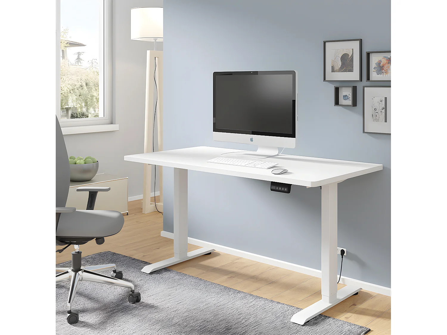 Scrivania Ergo bianco opaco 73-120cm