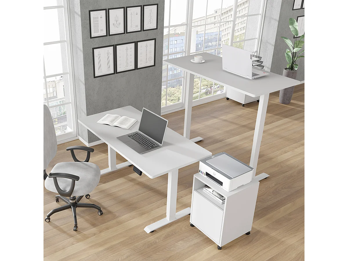 Elektrisk skrivebord 140 cm Ergo Hvid