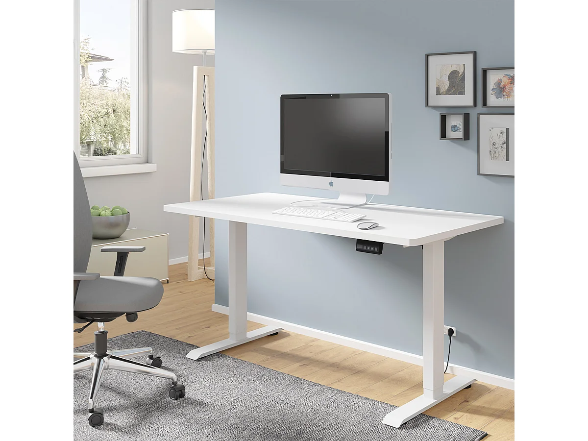 Elektrisk skrivebord 140 cm Ergo Hvid