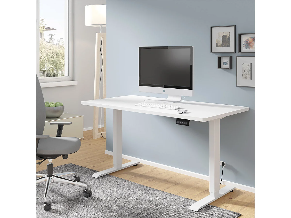 Bureau électrique 140 cm Ergo Blanc